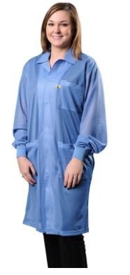 Statshield® Smock, Lab Coat with Knitted Cuffs, Blue